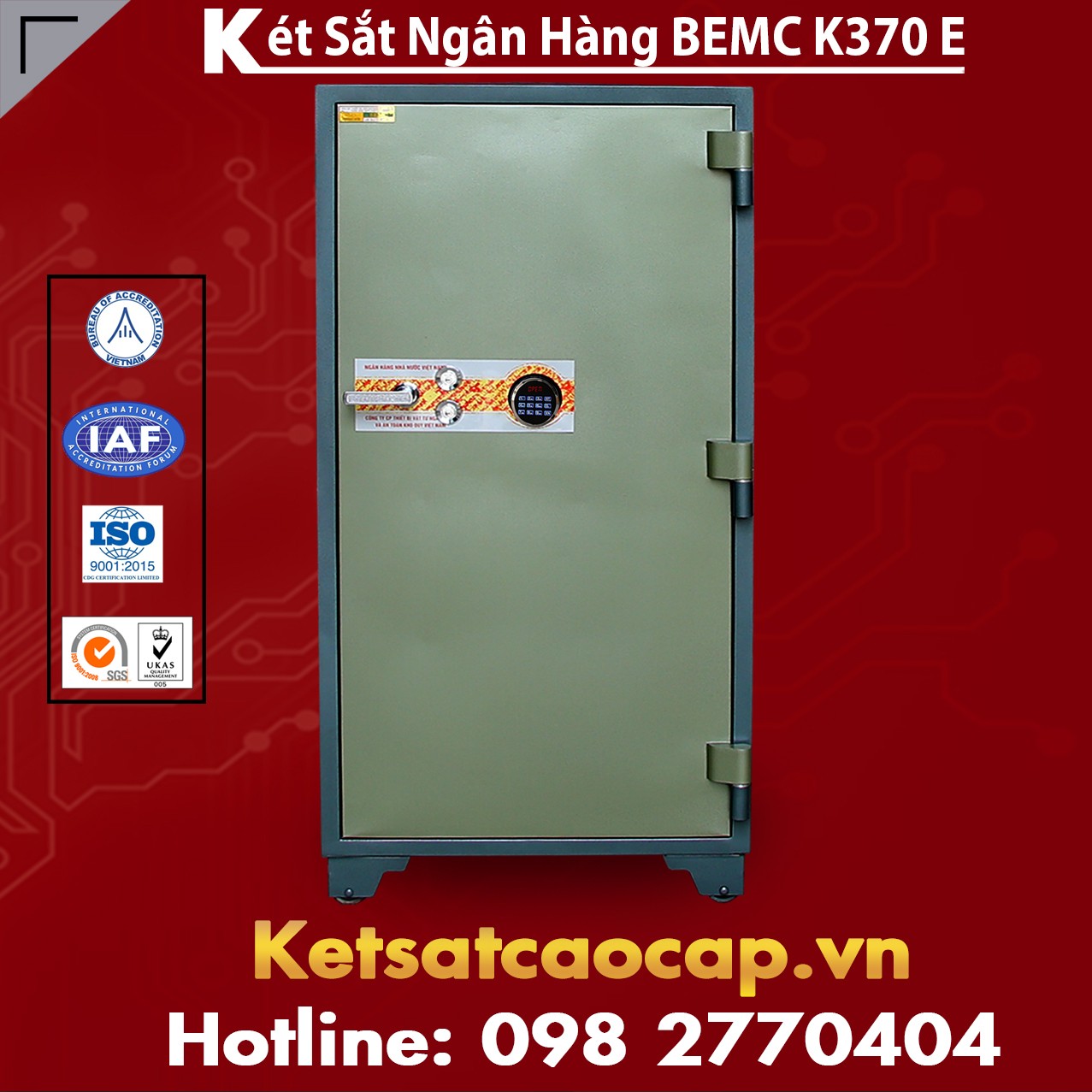 Két Sắt Ngân Hàng BEMC K370E Két Khoá Điện Tử Cho Hệ Thống Ngân Hàng